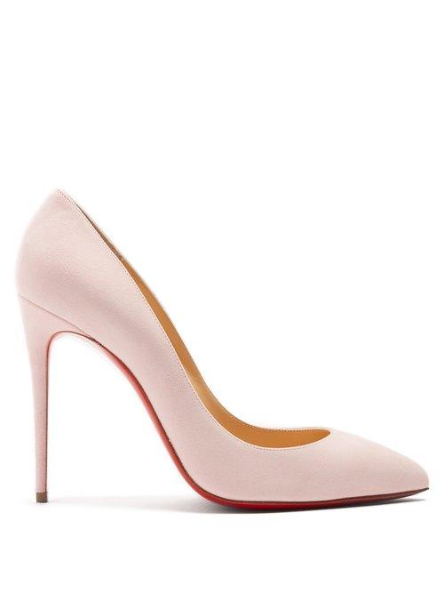 Matchesfashion.com Christian Louboutin - Pigalle Follies 100 Suede Pumps - Womens - Light Pink
