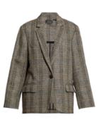 Matchesfashion.com Isabel Marant Toile - Charly Checked Single Breasted Blazer - Womens - Grey