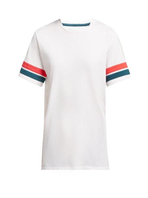 Matchesfashion.com Lndr - Striped Sleeve Cotton T Shirt - Womens - White Multi