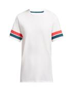 Matchesfashion.com Lndr - Striped Sleeve Cotton T Shirt - Womens - White Multi