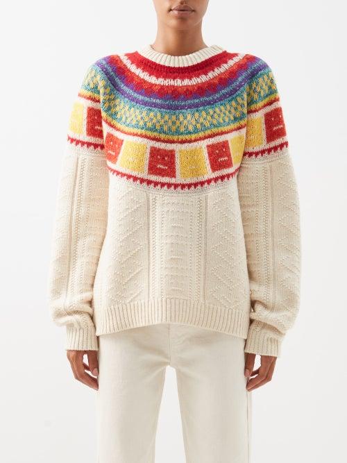 Acne Studios - Kristjan Face-intarsia Wool Sweater - Womens - Multi