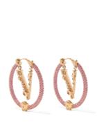Ladies Jewellery Versace - Virtus Crystal-embellished Hoop Earrings - Womens - Pink