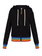 Matchesfashion.com Loewe - Rainbow Trim Logo Print Cotton Hooded Sweatshirt - Mens - Black Multi