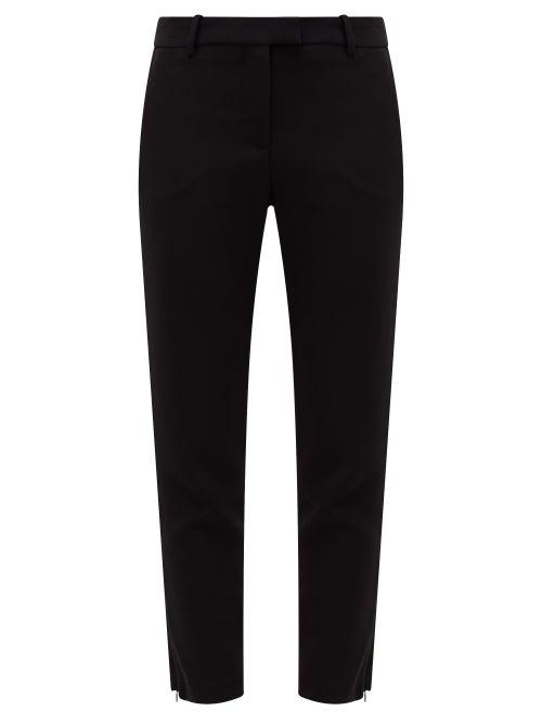 Matchesfashion.com Altuzarra - Henri Zipped-cuff Crepe Cropped Trousers - Womens - Black