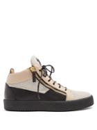 Giuseppe Zanotti Jimbo Mid-top Leather And Suede Trainers