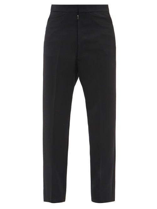 Mens Rtw Maison Margiela - Belted Wool Straight-leg Trousers - Mens - Black