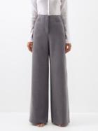 16arlington - Hagen Technical Felt Wide-leg Trousers - Womens - Grey