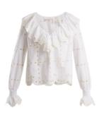 Matchesfashion.com See By Chlo - Geometric Floral Embroidered Cotton Top - Womens - White