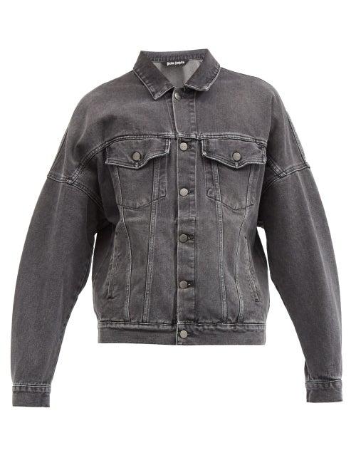 Matchesfashion.com Palm Angels - Logo-print Denim Jacket - Mens - Black