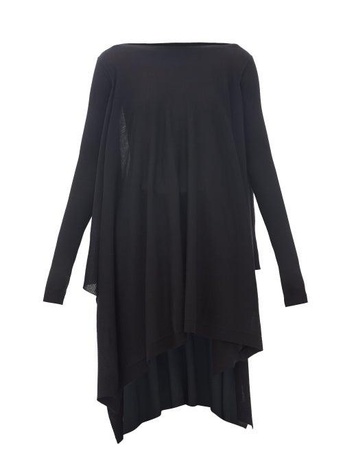 Matchesfashion.com Rick Owens Drkshdw - Handkerchief-hem Merino-wool Poncho - Womens - Black