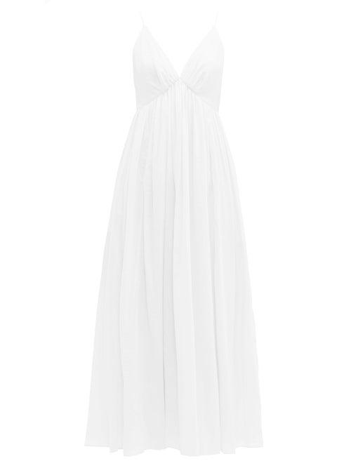 Matchesfashion.com Loup Charmant - Adelaide Empire Waist Cotton Poplin Midi Dress - Womens - White