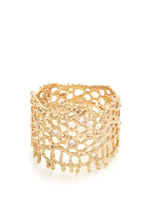 Matchesfashion.com Aurlie Bidermann Fine Jewellery - Diamond & Yellow Gold Ring - Womens - Gold