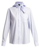 Matchesfashion.com Craig Green - Hooded Cotton Shirt - Womens - Blue Stripe