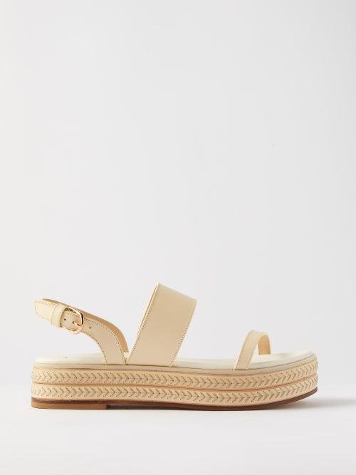 Gabriela Hearst - Graham Embroidered Leather Sandals - Womens - Cream