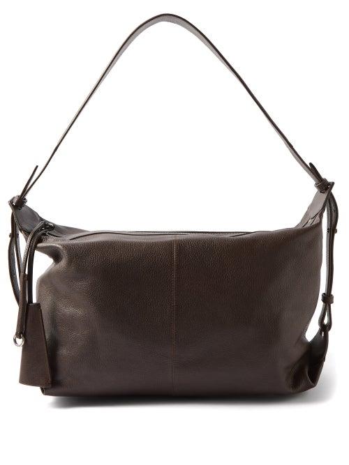 Lemaire - Grained-leather Holdall - Mens - Dark Brown