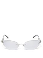 Balenciaga - Neo Oval Metal Sunglasses - Womens - Silver
