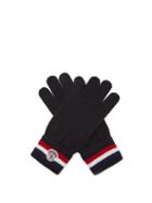 Matchesfashion.com Moncler - Virgin Wool Logo Gloves - Mens - Black