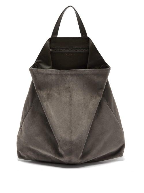 Matchesfashion.com Tsatsas - Fluke Suede Tote Bag - Womens - Grey