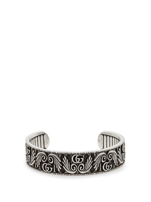 Matchesfashion.com Gucci - Gg Marmont Flower Sterling Silver Bracelet - Mens - Silver