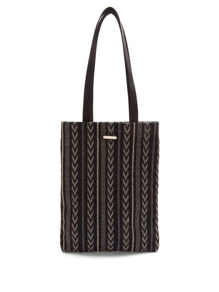 Saint Laurent Chevron-print Canvas Tote Bag