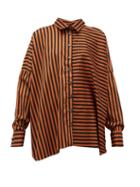 Matchesfashion.com Marques'almeida - Two Way Striped Cotton Shirt - Womens - Brown Multi