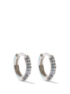 Fry Powers - Aquamarine, Enamel And Silver Huggie Earrings - Womens - Light Blue