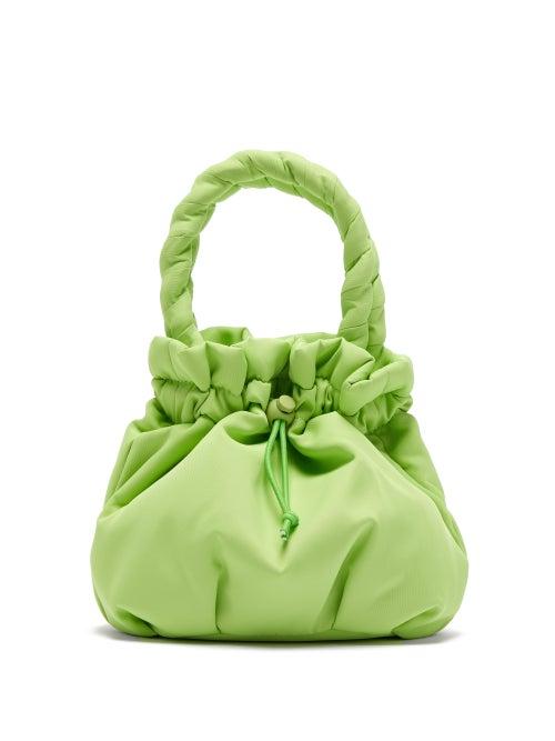 Matchesfashion.com Staud - Stella Plaited Handle Drawstring Bag - Womens - Green