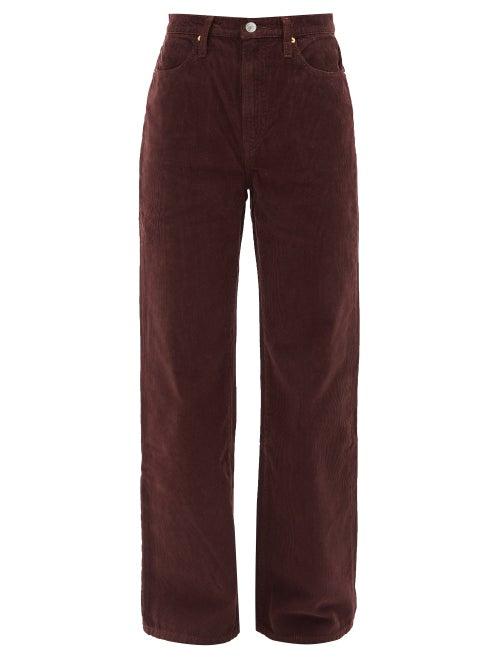 Re/done - 70s Ultra High Rise Corduroy Wide-leg Trousers - Womens - Burgundy