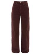 Re/done - 70s Ultra High Rise Corduroy Wide-leg Trousers - Womens - Burgundy