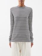 Raey - Long-sleeved Recycled Cotton-blend Turtleneck Top - Womens - Navy Stripe