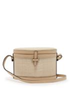 Matchesfashion.com Hunting Season - Mini Trunk Raffia And Leather Shoulder Bag - Womens - Nude Multi