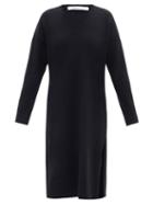 Another Tomorrow - V-neckline Cashmere-blend Dress - Womens - Black