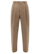 Auralee - Pleated Wool Wide-leg Trousers - Mens - Beige