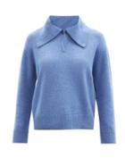 Lisa Yang - Dorothy Point-collar Cashmere Sweater - Womens - Blue