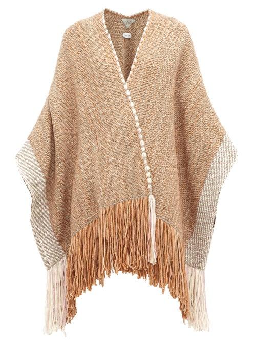 Matchesfashion.com Wehve - Fringed Merino Wool Blend Cardigan - Womens - Brown