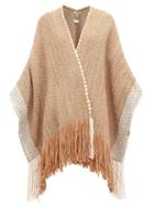 Matchesfashion.com Wehve - Fringed Merino Wool Blend Cardigan - Womens - Brown