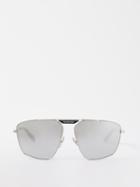 Balenciaga Eyewear - Tag 2.0 Aviator Metal Sunglasses - Mens - Silver
