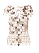 Matchesfashion.com Paco Rabanne - Sequinned Chainmail Top - Womens - Rose Gold