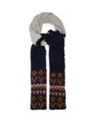 Matchesfashion.com Raf Simons - Fair-isle Striped Slim Alpaca-blend Scarf - Womens - Grey Multi