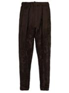 Matchesfashion.com Haider Ackermann - Aster Floral Jacquard Linen Blend Trousers - Mens - Brown