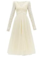 Matchesfashion.com Zimmermann - Espionage Flocked Polka Dot Tulle Dress - Womens - Cream