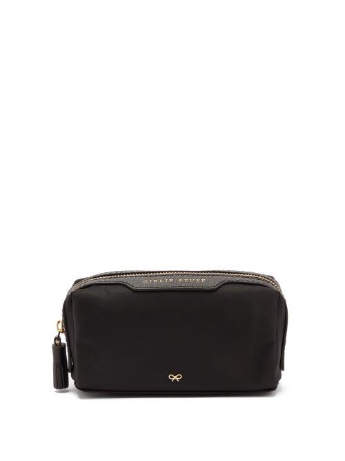 Matchesfashion.com Anya Hindmarch - Girlie Stuff Leather-trimmed Nylon Make-up Bag - Womens - Black