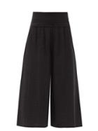 Matchesfashion.com Anaak - Maya Shirred-waist Cotton-muslin Culottes - Womens - Black