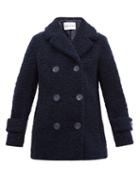 Matchesfashion.com Stand Studio - Lou Double Breasted Faux Shearling Coat - Womens - Navy
