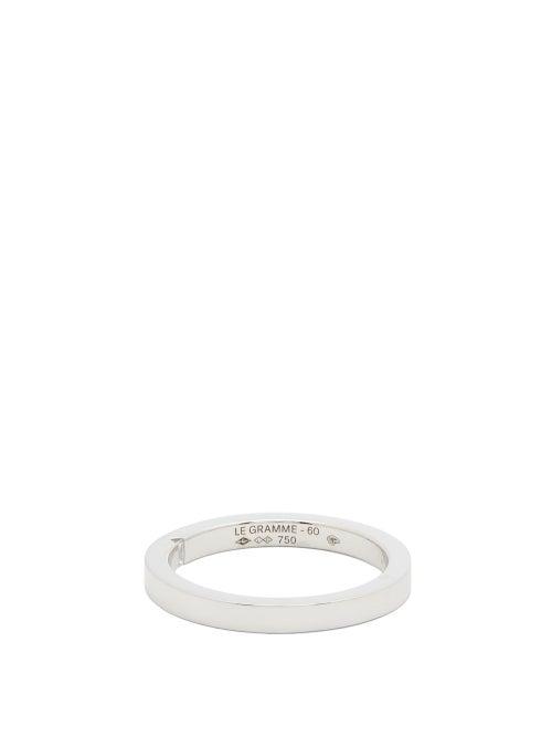 Matchesfashion.com Le Gramme - 5g 18kt White-gold & Diamond Ring - Mens - Silver
