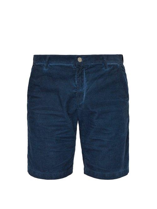 Matchesfashion.com Massimo Alba - Watercolour Cotton Corduroy Shorts - Mens - Blue
