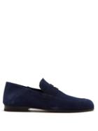 Matchesfashion.com Harrys Of London - Edward Suede Loafers - Mens - Navy