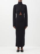 Nanushka - Kaida Cutout Compact-knit Midi Dress - Womens - Black