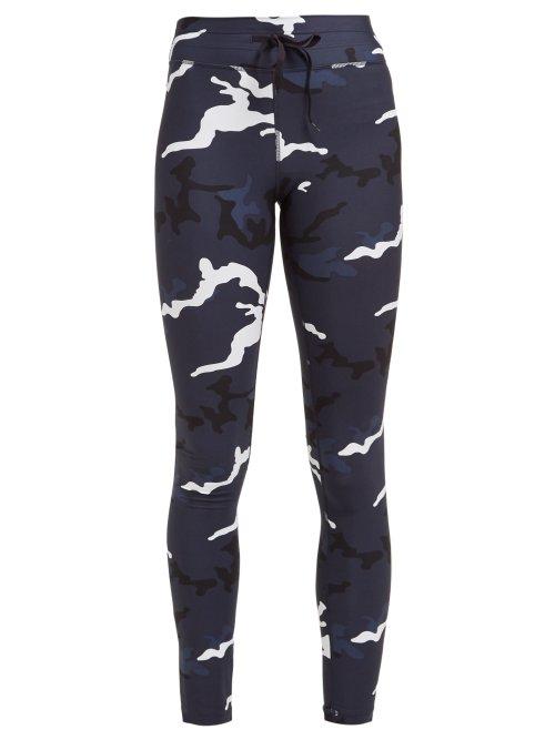 Matchesfashion.com The Upside - Marine Camouflage Print Leggings - Womens - Blue Print