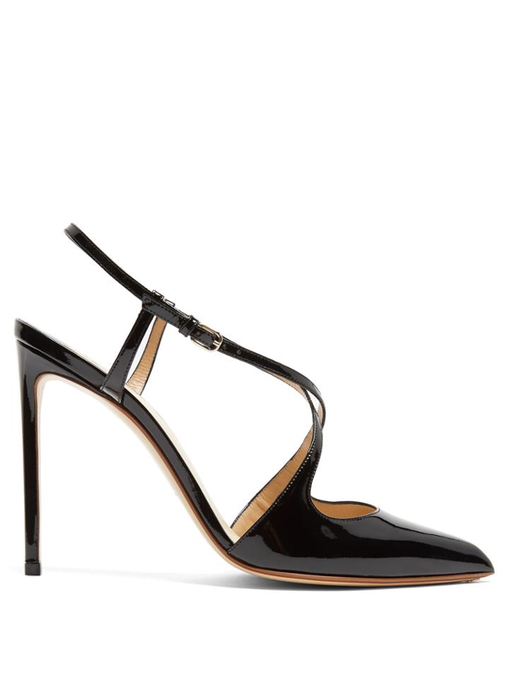 Francesco Russo Cross-strap Patent-leather Pumps